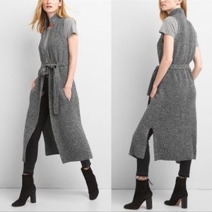 Gap Merino Notch Collar Duster Vest Gray Size XL